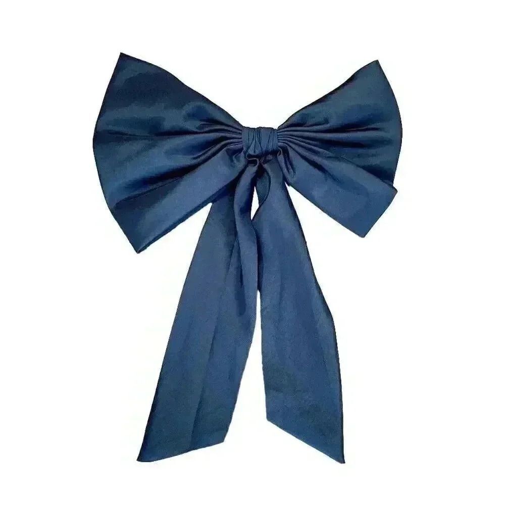 Navy Polyester Taffeta 18" Pin-On Bow